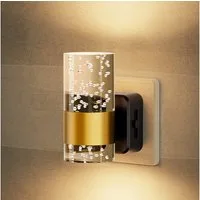 LOHAS-LED Nachtlicht LED Steck‑Wandleuchte mit Blasen‑Acryl, LED fest integriert, 2700K Warmweiß, dimmbar mit Lichtsensor
