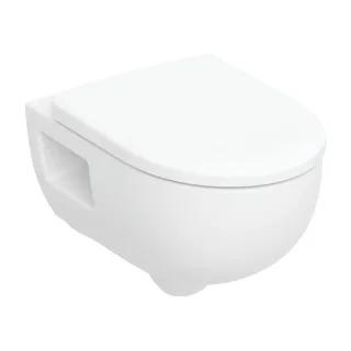 Geberit Renova Wand-Tiefspül-WC-Set 503156008 mit WC-Sitz, teilgeschlossen, KeraTect/weiß