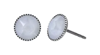 konplott - Ohrstecker - Black Jack weiß/silver