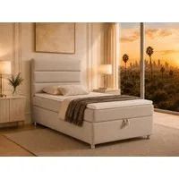 Best for Home Boxspringbett Trinity K-4 Single 5cm Topper Bonell Bettkasten (Einzelbett, Polsterbett mit gepolstertes Kopfteil, Jugendbett, Kinderbett versch. Größen, 1-St., 70x200 80x200 90x200 100x200 cm), Stauraum, ergonomischer Schlafkomfort, mod