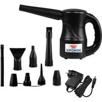 XPOWER Akku-Handstaubsauger A-2B Akku-Handstaubsauger Air Duster Wiederaufladbar Druckluftspray, 175 W, beutellos, 3 Aufsätzen,USB-C, Ladestation