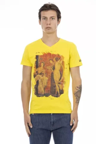 Trussardi Action Gelbes Baumwoll-T-Shirt für Herren