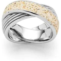 DUR Fingerring STEEL Ring Twinfinity STR1009SA Edelstahl Strandsand® Gr. 60 (19,1)