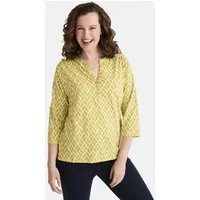 STOOKER WOMEN 3/4-Arm-Shirt MARIE Print Shirt Bluse 3/4-Arm Regular Fit Shirt Bluse Baumwolle Shirt Knopfleiste für Damen