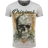 Key Largo T-Shirt T-Shirt Triangle Skull Totenkopf Print Motiv vintage Look MT00187 Rundhalsauschnitt bedruckt kurzarm slim fit