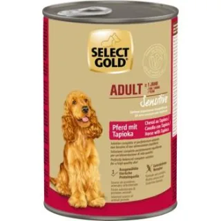SELECT GOLD Nassfutter Hund Sensitive Adult Pferd mit Tapioka 24x400 g