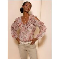 creation L Klassische Bluse Druck-Bluse Langarm