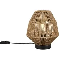 Reality Leuchten LED Nachttischlampe, Dimmfunktion, LED wechselbar, warmweiß, klein-e Fensterlampe Fensterbank Boho Lampenschirm aus Papier, H 20cm