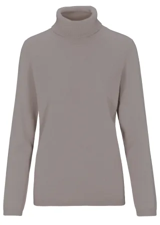 CLARINA - NOS Pullover, Rollkragen 706 taupe mel. - Gr. - 40