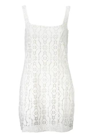 Spitzen-Minikleid ohne Ärmel mit quadratischem Ausschnitt