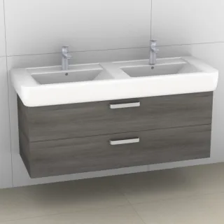 Artiqua 413 Waschtischunterschrank für Renova Plan 122130 Graphit Struktur quer, 413-WU2L-K12-7070-4 413-WU2L-K12-7070-401