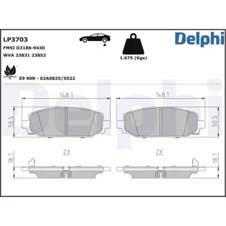 Delphi Bremsbel?ge hinten Jeep Wrangler LP3703