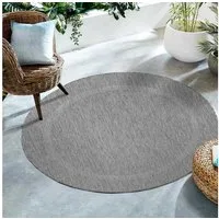 SIMPEX24 Outdoorteppich Unicolor - Einfarbig, Rund, Höhe: 5 mm, Rund Outdoor Teppich Wetterfest Balkon Küchenteppich Flachgewebe