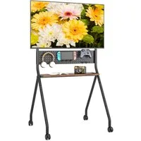 muchen TV-Ständer TV Ständer Rollbar für 32-85 Zoll Fernseher bis 60kg Höhenverstellbar, (bis 85 Zoll, Für Fernseher 85 75 65 58 55 43 40 32 Zoll, Für SAMSUNG HISENSE PHILIPS LG TCL Fernseher)