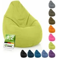 Green Bean Sitzsack Kinder Sitzsack Drop 60x60x90cm (mit Rückenlehne 60x60x90cm - Indoor Sitzkissen 220L EPS-Perlen Füllung, Kuschelig Waschbar), Bean Bag Bodenkissen Lounge Chair Sitzhocker Kindersitzsack