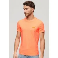 Superdry Rundhalsshirt ESSENTIAL LOGO EMB NEON TEE aus Baumwolle und Single Jersey, normale Passform, ohne Kragen