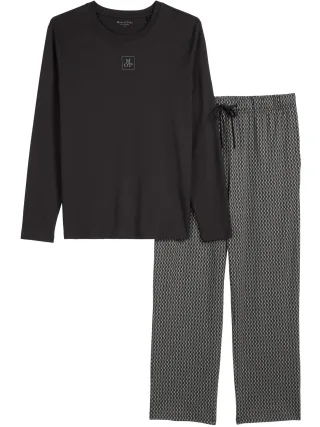 Marc O'Polo Herren Pyjama Blend & Pair CottonSchlafanzug, Pyjama Set, Nachtwäsche