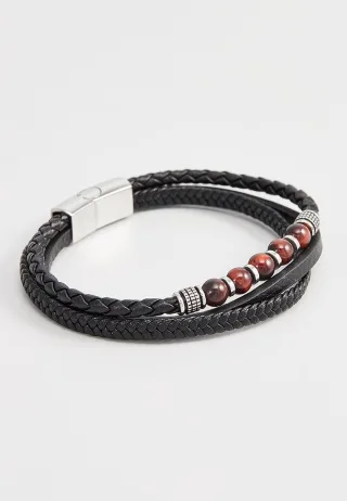 US Polo Assn Jewellery Brandon Schwarzes Armband