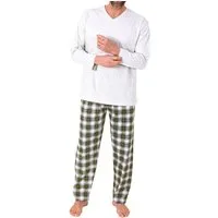 Normann Pyjama Normann Herren Schlafanzug lang mit Karo Hose - auch in Übergröße