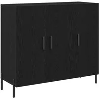 vidaXL Sideboard Sideboard Schwarz Eichen-Optik 90 x 34 x 80 cm Holzwerkstoff (1 St)
