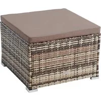 ESTEXO Gartenstuhl Rattanhocker Gartenhocker Hocker XXL Stuhl Polyrattan Sitzhocker Bei