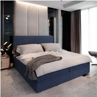 Masseno Boxbett PISA 160x200 cm mit Bonell Matratze und Topper, Doppelbett, Polsterbett mit Kopfteil, Boxspringbett