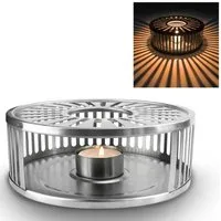Creano Stövchen Stövchen “Stripes” Silver aus Edelstahl, (2-tlg), Teewärmer aus Edelstahl, stabil, sämtliche Teekannen geeignet