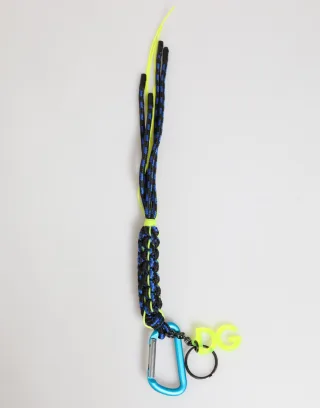 Dolce & Gabbana Multicolor Polyester Band Schnur DG Logo Schlüsselanhänger