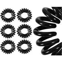 TSB Werk Haargummi 10x Haargummis Spiralhaargummi Spiralgummi, 10-tlg., Telefonkabel, Zopfgummi, Schwarz, Zopf