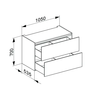 Keuco Waschtischunterschrank Edition 11 31316, 2 Front-Auszüge 31316110000