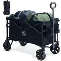 TIMBER RIDGE Bollerwagen Faltbar 100 kg Tragkraft 200L Volumen Für Alle Gelände (1-tlg), abnehmbare Räder + 360° Lenkung für Sand