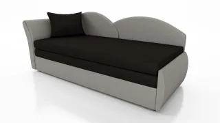 Sofa Schlafsofa inklusive Bettkasten ALINA / R- Stoff Alova Grau / Schwarz