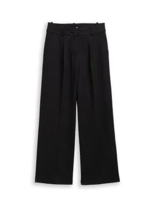 Tom Tailor - Wide Leg Hose mit Glitzer-Effekt - Lea grau/schwarz - Gr. - 32