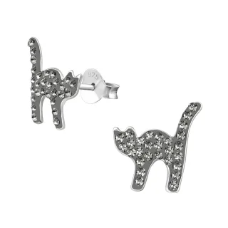 Katzen Ohrringe aus 925 Silber