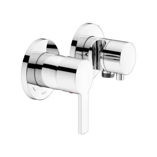 Keuco Plan Blue Brausearmatur 53951011221 chrom, für 2 Verbraucher, mit Wandanschlußbogen und Brausehalter