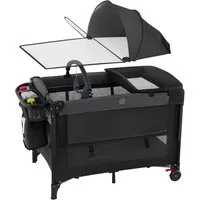 COSTWAY Beistellbett, 5in1 Reisebett, mit Matratze, Tragetasche, Rollen, höhenverstellbar