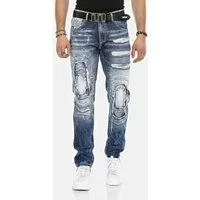 Cipo & Baxx Regular-fit-Jeans DENIM bequeme Jeans im ausgefallenen Lagen-Design, CD611