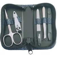 EloModa Maniküre-Kosmetik-Etui 5-tlg Maniküre-Set aus Echtleder – Made in Germany, Solingen Instrume, 5 tlg., Made in Germany
