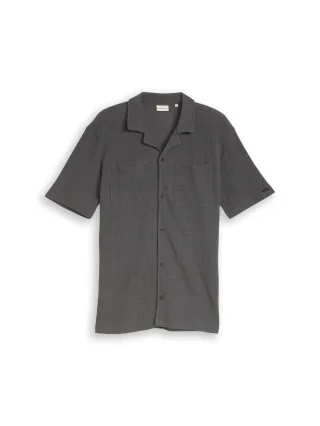 Tom Tailor - Regular Fit Jerseyhemd mit Brusttaschen tarmac grey melange - Gr. - L