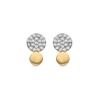 Luxenter Ohrringe mit glänzenden Zirkonia 18k Gold Finish - Gudpe