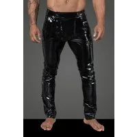 Noir Handmade Men Lederimitathose Herren-Hose in schwarz - L