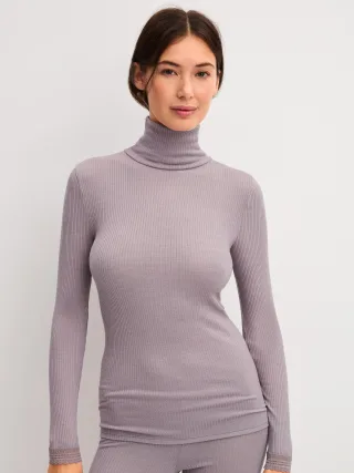 CALIDA - DAMEN Top langarm purple dove - Gr. - XS