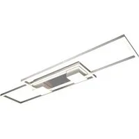 TRIO Leuchten LED Deckenleuchte ALBANY, B 100 x T 28 cm, Aluminium, Anpassung der Farbtemperatur, Dimmfunktion, Memoryfunktion, LED fest integriert, Extra-Warmweiß, Neutralweiß, Tageslichtweiß, Mit Fernbedienung
