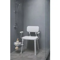 Bischof Dusch- und Badhocker Splash Deluxe, belastbar bis 150 kg, mit schwenkbarer Ablage 28x21cm, TÜV-GS