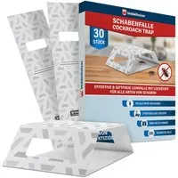 Veddelholzer Klebefalle XXL teilbare Schabenfalle mit integriertem Köder Lockstoff 30 Stück, Effektive Kakerlakenfalle Giftfrei Geruchlos Umweltfreundlich