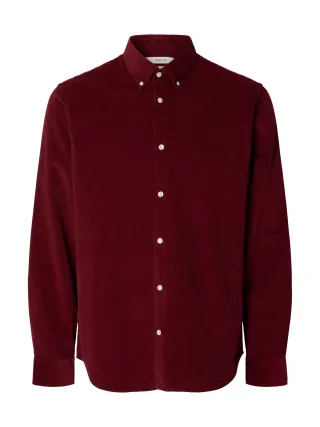 selected men - SLMREGCOLE DANNI CORD BD LS SHIRT NOOS Tawny Port - Gr. - L