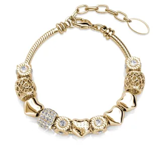 Strahlende Charm-Armbänder - Gold und Kristall