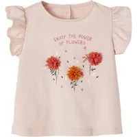 vertbaudet T-Shirt Mädchen Baby T-Shirt 3D-Blumen