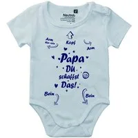 coole-fun-t-shirts Neugeborenen-Geschenkset Papa Du schaffst das - Baby Body Neugeborenes Strampler