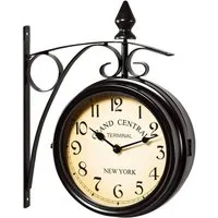 Deuba Wanduhr Vintage (Vintage Quarzuhrwerke Mit Beidseitigem Ziffernblatt Doppelseitige)